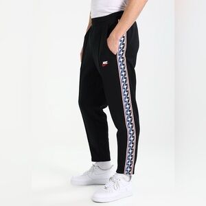 Nike Black Pants with Blue and Red Logo Stripes